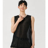 Crewneck Mesh Plain Tank Top