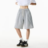 Drawstring Waist Plain Sweat Shorts