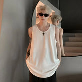 Round Neck Plain Ribbed Tank Top