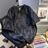 Short-Sleeve Notch Neck Tie-Dye T-Shirt
