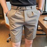 Mid Rise Slim Fit Dress Shorts