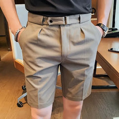 Mid Rise Slim Fit Dress Shorts