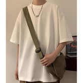 3/4-Sleeve Round Neck Plain Oversized T-Shirt