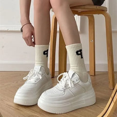 Platform Plain Lace Up Sneakers