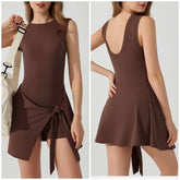 Sleeveless Tie-Front Sports Romper