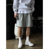 Plain Drawstring-Waist Cotton Shorts
