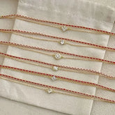 Rhinestone Layered S925 Sterling Silver String Bracelet (Various Designs)
