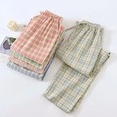 Drawstring Waist Plaid Lounge Pants