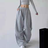 Drawstring Waist Plain Baggy Sweatpants