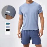 Short-Sleeve Round Neck Plain Sport T-Shirt