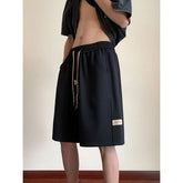 Drawstring Waist Bermuda Sweat Shorts