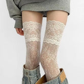 Lace Over The Knee Socks