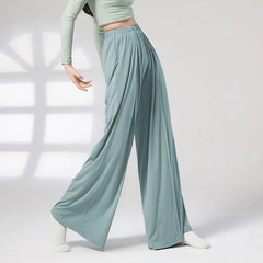High Waist Plain Wide Leg Dance Pants