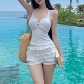 Set: Plain Tankini Top + Bottom