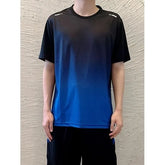 Set: Short Sleeve Crew Neck Gradient Sports T-Shirt + Elastic Waist Shorts