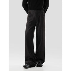 Mid Rise Plain Wide Leg Pants