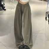 Drawstring Waist Plain Baggy Sweatpants