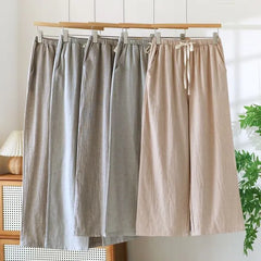 Couple Matching Drawstring Waist Plain Pajama Pants (Various Designs)