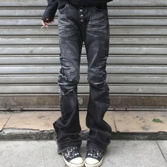 Low Waist Washed Loose Fit Jeans