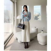 Tie-Waist H-Line Long Skirt