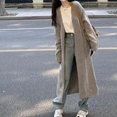 V-Neck Plain Long Cardigan