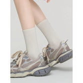Set of 4 Pairs: Plain Ribbed Socks (Various Designs)