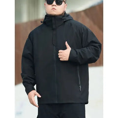 Plus Size Plain Zip Jacket