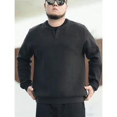 Plus Size Crew Neck Plain Sweatshirt