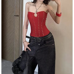 Studded Corset Tube Top