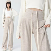 Maternity High Waist Plain Wide Leg Pants