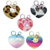 Sanrio Character Heart Shape Fur Bag Charm
