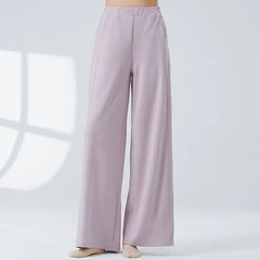 High Waist Plain Dance Wide Leg Pants