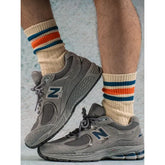 Set of 4: Striped Crew Socks