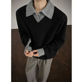 Collared Mock Two Piece Polo Sweater