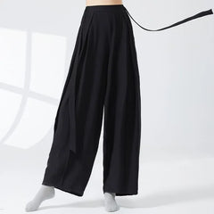 High Waist Plain Wide Leg Dance Pants