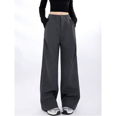 Mid Rise Plain Ruched Fleece-Lined Baggy Slacks (Various Designs)