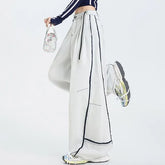 Low Rise Contrast Trim Wide Leg Barrel Jeans (Various Designs)