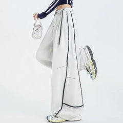 Low Rise Contrast Trim Wide Leg Barrel Jeans (Various Designs)