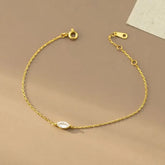 925 Sterling Silver Rhinestone Chain Bracelet