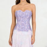 Jacquard Crop Corset Tube Top