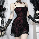 Spaghetti Strap Lace Mini A-Line Dress
