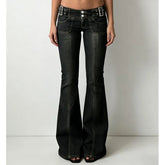 Low Waist Washed Slim-Fit Boot-Cut Jeans
