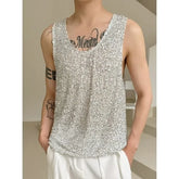 Scoop Neck Sequin Tank Top