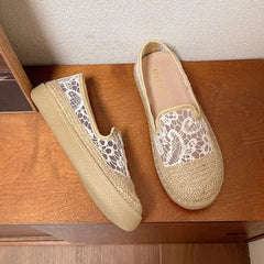 Lace Mesh Espadrille Slip Ons