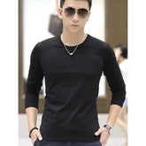 Long-Sleeve Slim Fit Plain T-Shirt