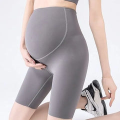 Maternity Elastic Waist Plain Yoga Shorts