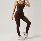 Sleeveless Plain Yoga Jumpsuit