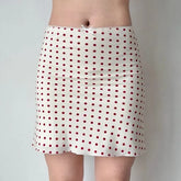 Mid Waist Dotted Mini Pencil Skirt