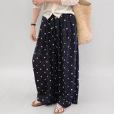 Drawstring Waist Polka Dot Baggy Pants