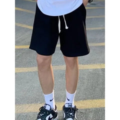 Drawstring Waist Plain Sweatshorts